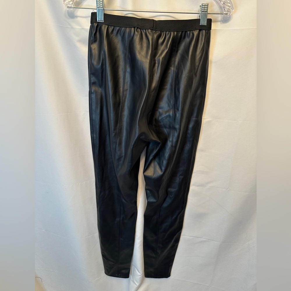 Blank NYC Women's Size 27 Pull On Vegan Leather Black Leggings Pants 29” Inseam - Picture 6 of 7
